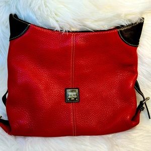 Dooney & Bourke Red and Brown Leather Crossbody Bag